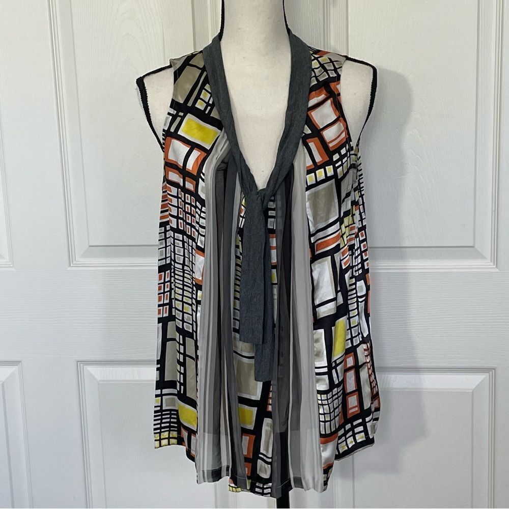 Anthropologie by Dream Daily Silk Sleeveless V-Neck Blouse, Medium